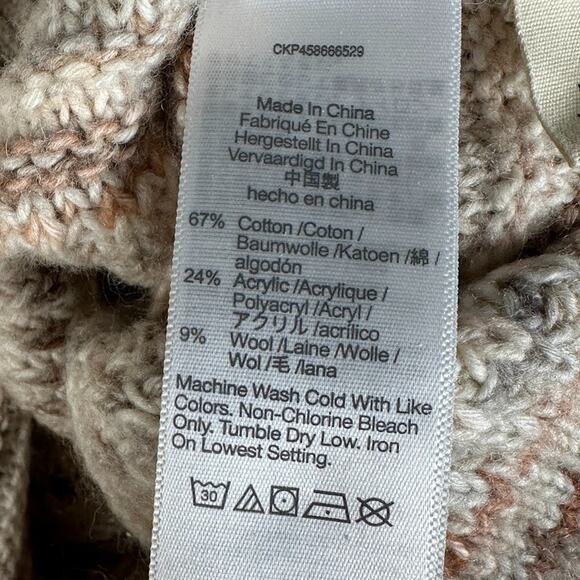 Madewell Sweater Womens Small Tan Striped Wool Blend Cozy Comfort Stretch Boho - Picture 7 of 11